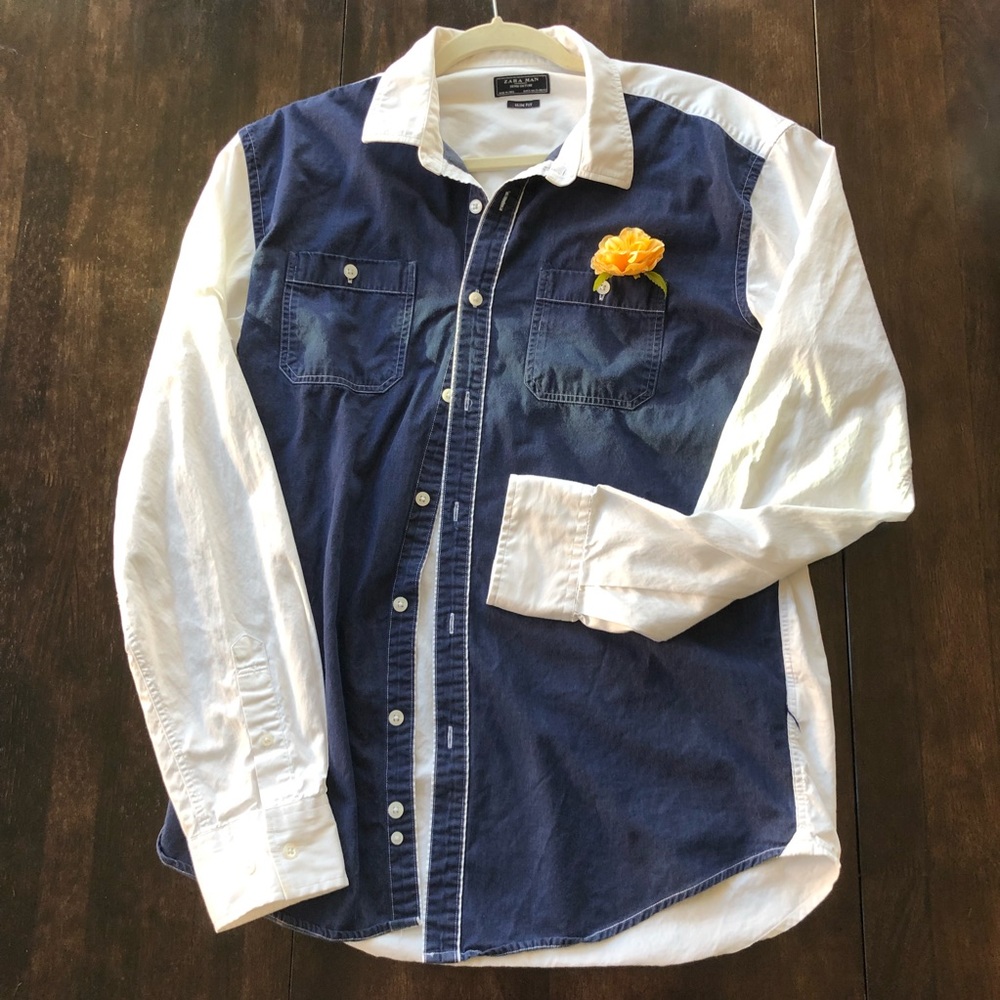 Zara Men’s couture denim button up, size XL